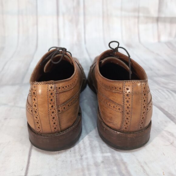 Allen Edmonds Larchmont Men’s 12B Brown Leather Wingtip Oxford Dress Shoes - Picture 7 of 9